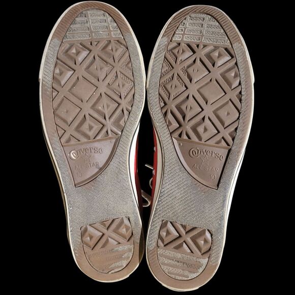 Red Converse All Star High Tops Sneakers Men's Size 10 Shoes - Picture 7 of 8